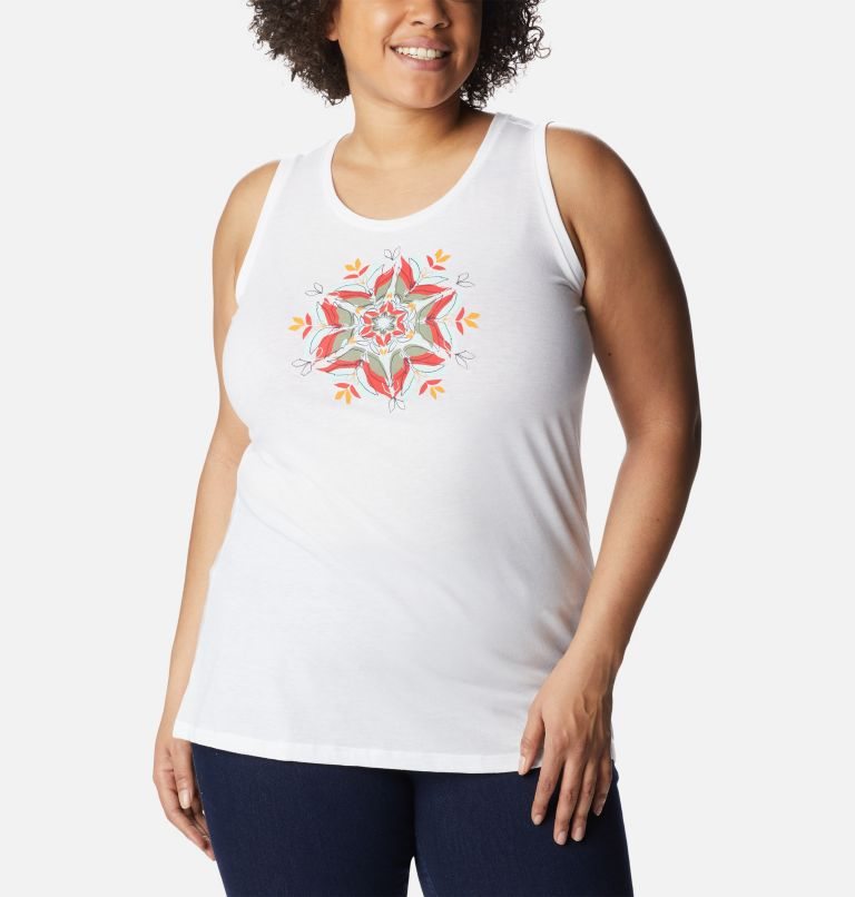 Women\'s Columbia Bluff Mesa Tanks White | Plus Size CA-XL086